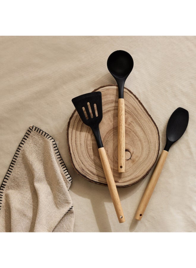 Home Box Naturelle Cooking Ladle - Black and Wood - Image 4